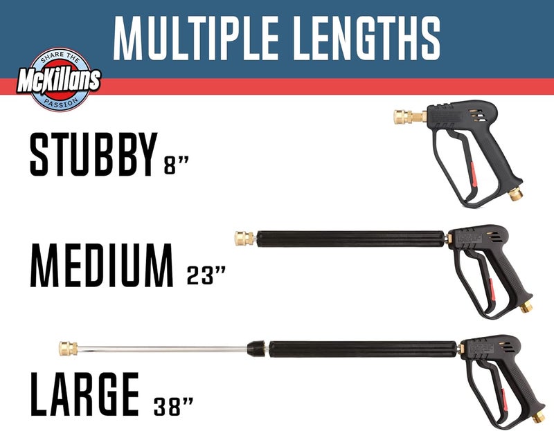 McKillans ® Pressure Washer Gun Replacement M22 Inlet with Extension with 1/4” Quick Connector Coupler - Image 2
